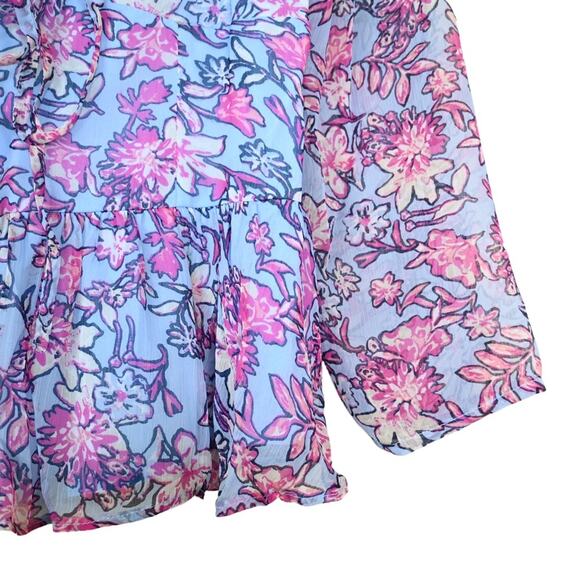 French Connection Womens M Hallie Peplum Halter Top in Placid Blue NEW - Picture 7 of 11